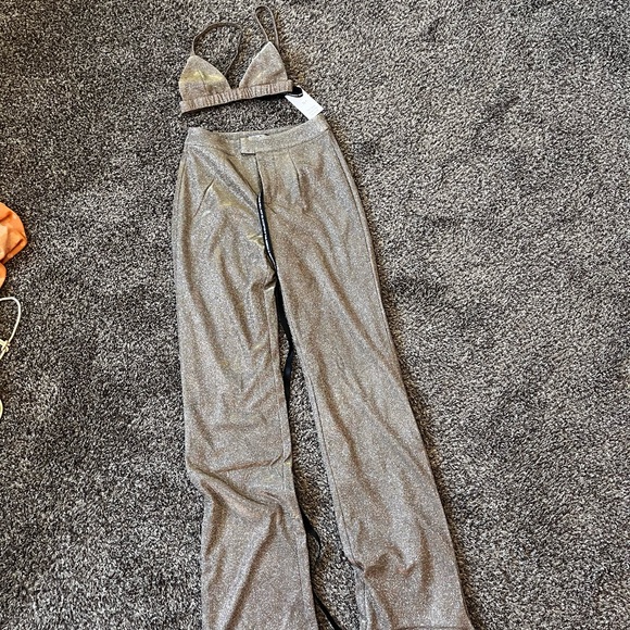 SLA The Label Bronze Santorini Trouser and Bronze Astrid Bralette Shimmer 2/XXS - Picture 2 of 9